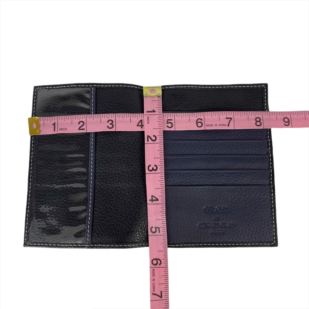 Grays - Stuart Grays of London leather passport cover NWOT black & purple unisex - Picture 12 of 16